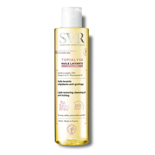 SVR Topialyse Micellar Cleansing Oil for Atopic Skin with Moisturizing Effect 6.76 fl oz (200 ml)