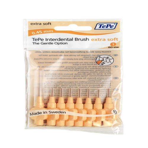 Tepe Interdental Brush Soft Interdental Brushes for Sensitive Teeth Size 0.02" (0.45 mm) 8 pcs