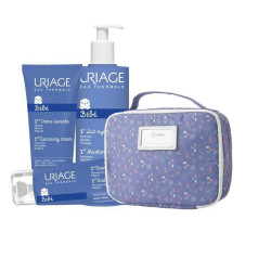 Uriage Bebe Lavender Set for Babies and Children + Uriage Baby Shower Cream + Uriage Baby Milk 16.91 fl oz (500 ml) + Uriage Baby + Bag