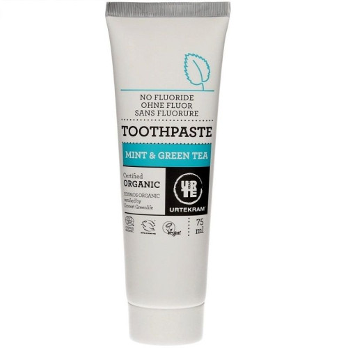 Urtekram Organic Fluoride-Free Toothpaste Mint and Green Tea 2.54 fl oz (75 ml)