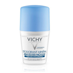 Vichy Mineral Roll-On Deodorant Without Aluminum Salts for Sensitive Skin 1.69 fl oz (50 ml)