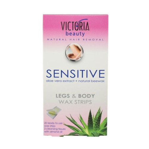 Victoria Sensitive Body Hair Removal Strips for Sensitive Skin with Aloe Vera 20 pcs