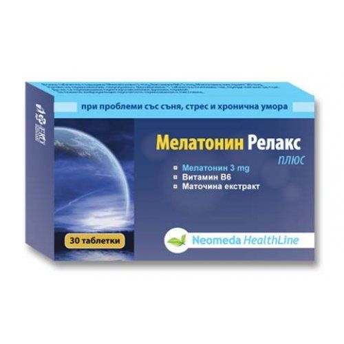 Vitamins for Life Neomeda Healthline Melatonin Relax Plus for Insomnia and Stress 3 mg 60 Tablets