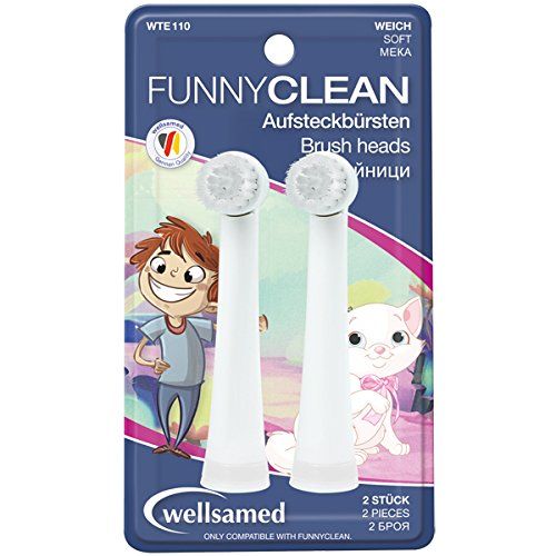 Wellsamed Funny Clean Electric Toothbrush Heads Soft 2 pcs