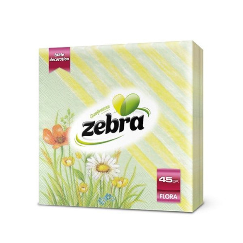 Zebra Flora Napkins 45 pcs