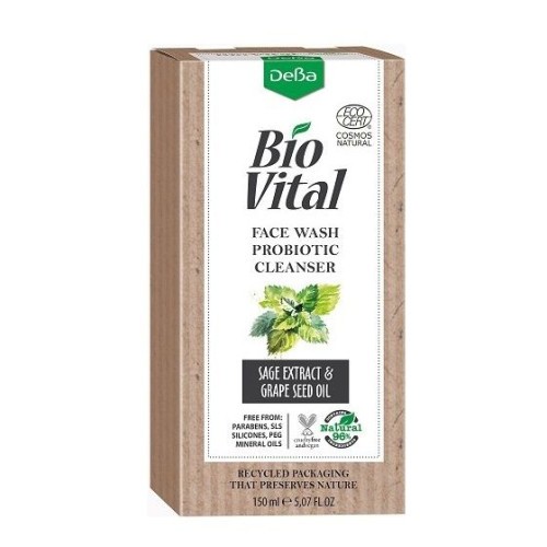 Deva Biovital Natural Cleansing Gel for Normal and Oily Skin Probiotics and Prebiotics 5.07 fl oz (150 ml)