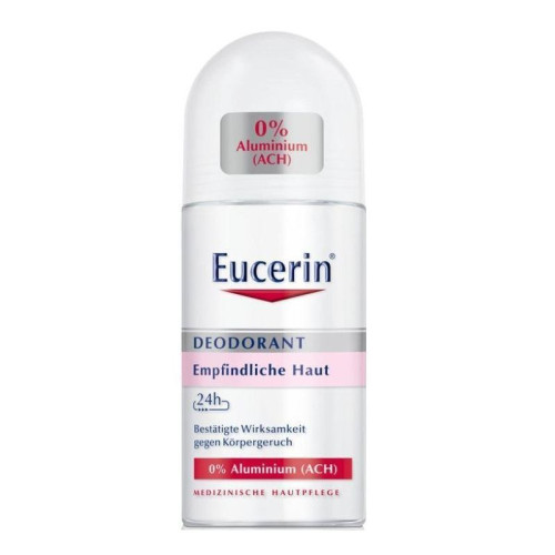 Eucerin 48h Roll-On Deodorant Against Unpleasant Sweating Without Aluminum Salts and Alcohol 1.69 fl oz (50 ml)