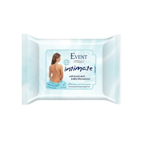 Event Intimate Wet Wipes for Delicate Areas with Aloe Vera and Lactic Acid 20 pcs