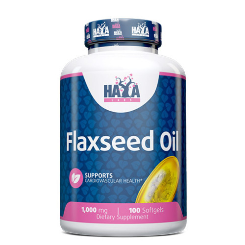 Haya Labs Flax Seed Oil Organic Flaxsey 1000 mg 100 Softgel Capsules