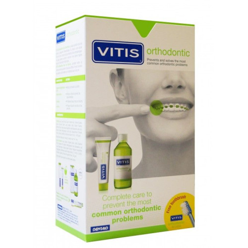 Vitis Orthodontic Promo Set for People with Braces Mouthwash Toothpaste and Toothbrush