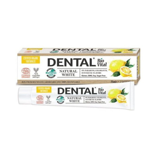 Dental Biovital Natural White Whitening Toothpaste with Lemon 2.54 fl oz (75 ml)