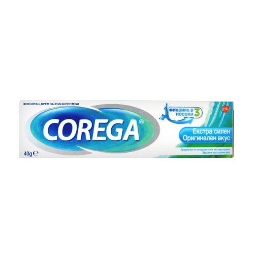 Corega Extra Strong Original Taste Fixative Cream for Dentures 1.41 oz (40 g)
