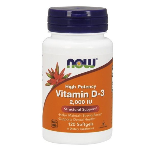 Now Foods Vitamin D-3 2000 i.u. Bone Density and Smooth Skin 120 Tablets