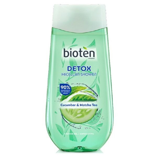 Bioten Detox Micellar Body Shower Gel Enriched with Cucumber Extract and Matcha Tea 8.45 fl oz (250 ml)