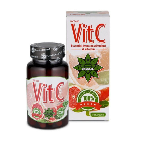 Cvetita Herbal Vitamin C 600 mg 80 Capsules