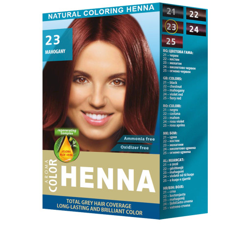 Aroma Color Henna Natural Henna Powder for Shiny Hair 23 Mahogany