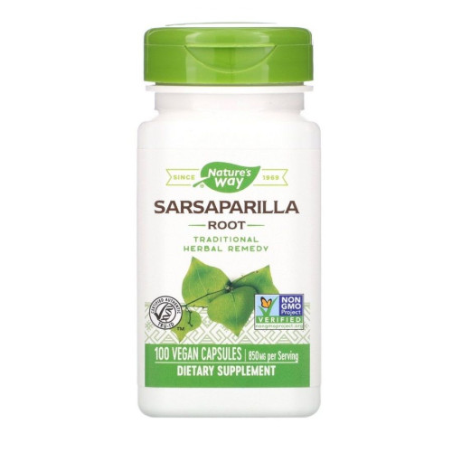 Nature's Way Sarsaparilla Root for Eczema and Dermatitis 425 mg 100 Capsules