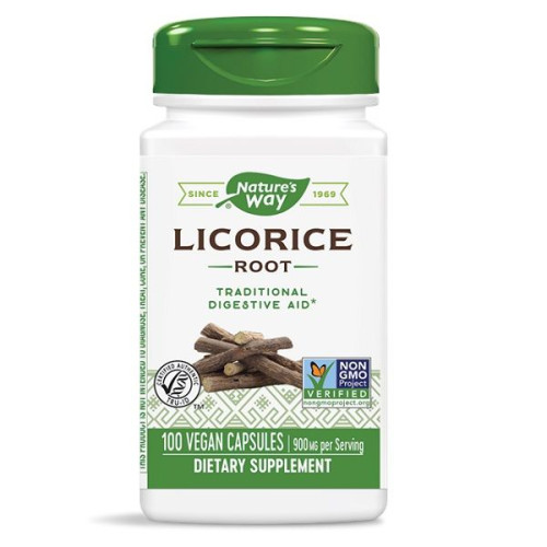 Nature's Way Licorice Root Licorice Root for Menopause and Pms 450 mg 100 Capsules
