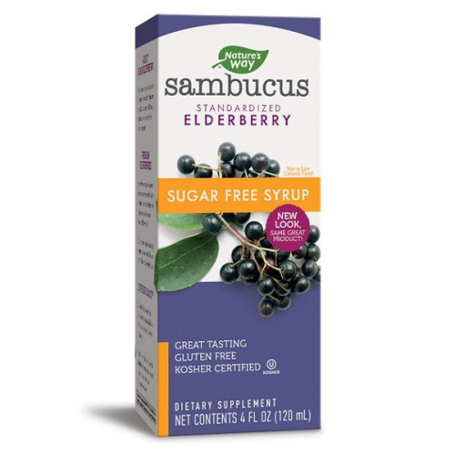 Nature's Way Elderberry Original Sambucus Original Sugar-Free Syrup Immune Stimulant with Black Elderberry 4.06 fl oz (120 ml)