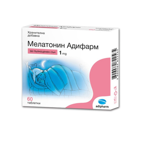 Adipharm Melatonin for Insomnia Busy Daily Life and Fatigue 1 mg 60 Tablets