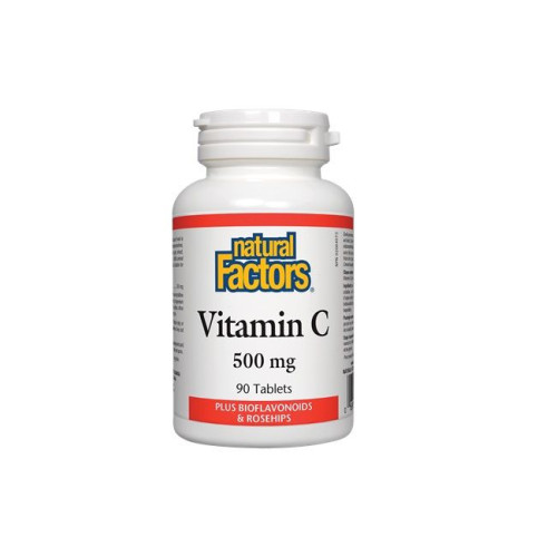 Natural Factors Rosehip with Vitamin C and Bioflavonoids for Healthy Tendons Bones and Joints 90 Tablets