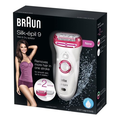 Braun Silk Epil 9-521 Epilator with 2 Speeds for Hair Removal Waterproof 1 pc