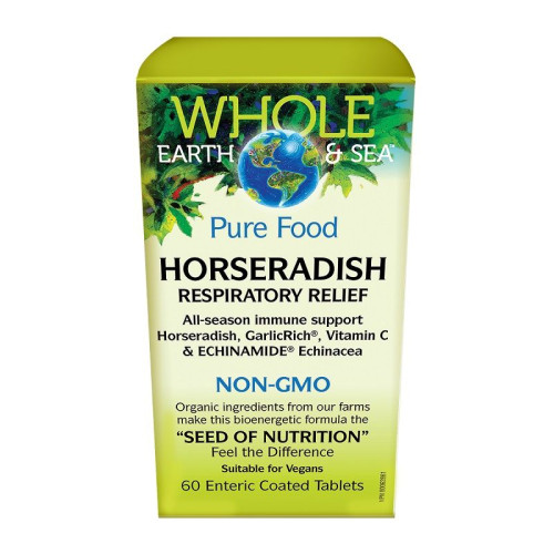 Natural Factors Whole Earth and Sea for Strong Immunity Against Viruses and Infections with Horseradish 60 Tablets