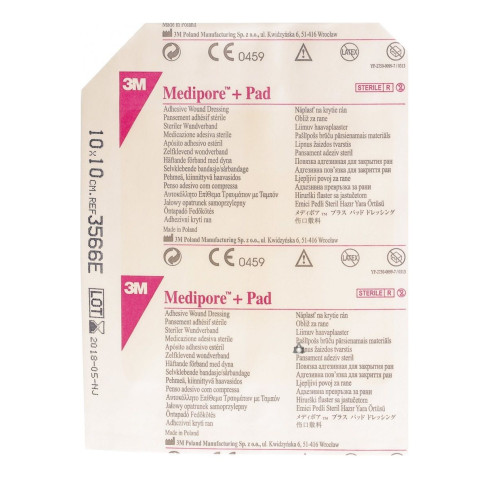 3M Medipore +Pad Sterile Dressing with Absorbent Pad 3.94"/3.94" (10/10 cm)