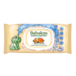 Bebelan Baby Wet Wipes for Soothing and Drying with Calendula and Chamomile Scent 80 pcs