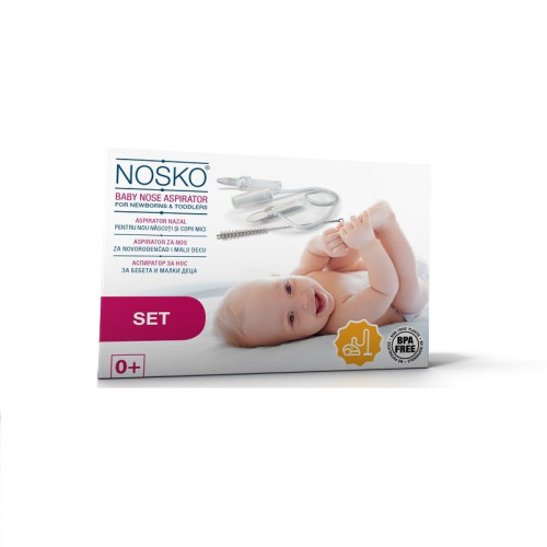 Nosko Vacuum Aspirator for Removing Nasal Secretions + Cleaning Brush