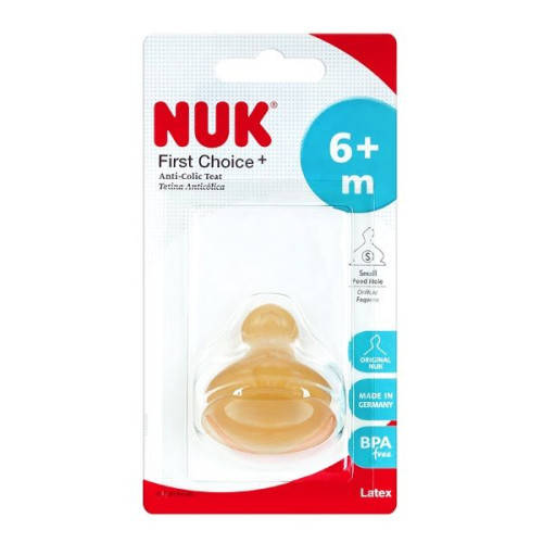 Nuk First Choice+ Rubber Pacifier for Easy Sucking Size S for Children Aged 6-18 Months