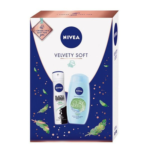 Nivea Velvety Soft Everyday Set for Women Anti-Perspirant Spray + Cleansing Body Shower Gel