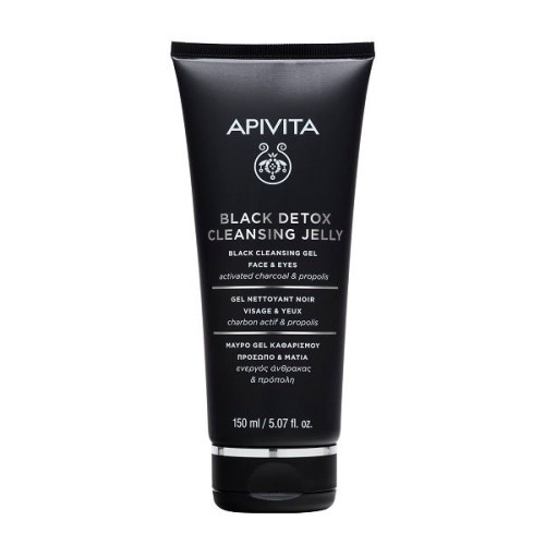 Apivita Black Detoxifying Cleansing Gel for All Skin Types 5.07 fl oz (150 ml)