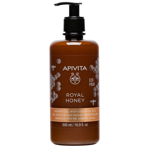 Apivita Royal Honey Moisturizing and Relaxing Shower Gel Honey and Essential Oils 16.91 fl oz (500 ml)