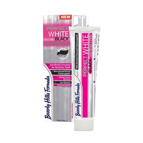 Beverly Hills Formula Perfect White Black Sensitive Whitening Toothpaste for Sensitive Teeth 3.38 fl oz (100 ml)