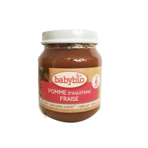Babybio Organic Fruit Puree with Apple Strawberry and Blueberry for Children 6+ Months 4.59 oz (130 g)
