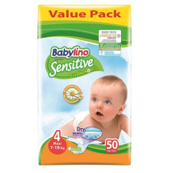 Babylino Sensitive VP 4 Maxi Diapers 15.4-39.7 lb (7-18 kg) 50 pcs