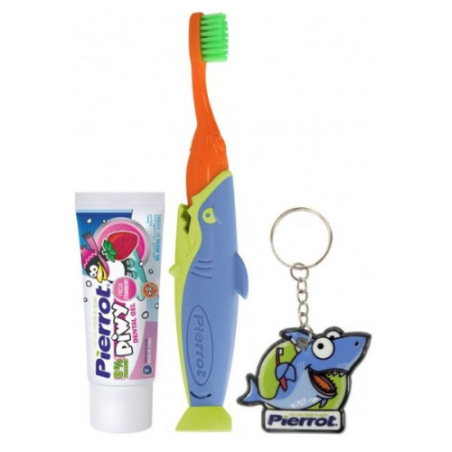 Pierrot Dental Travel Sharky Children's Oral Care Set for Travel