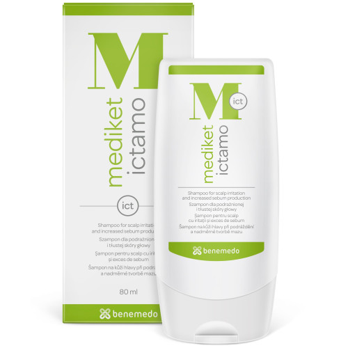 Benemedo Mediket Ictamo Shampoo for Problematic Irritated Scalp and Oily Secretion 2.71 fl oz (80 ml)