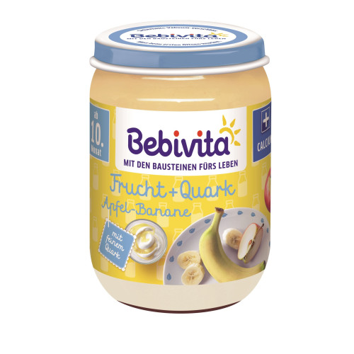 Bebivita Apple and Banana with Cottage Cheese for Children Aged 10+ Months 6.7 oz (190 g) - 1093