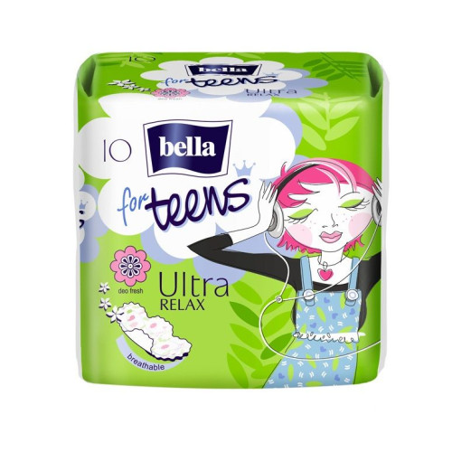 Bella for Teens Ultra Relax Sanitary Pads with Wings 10 pcs