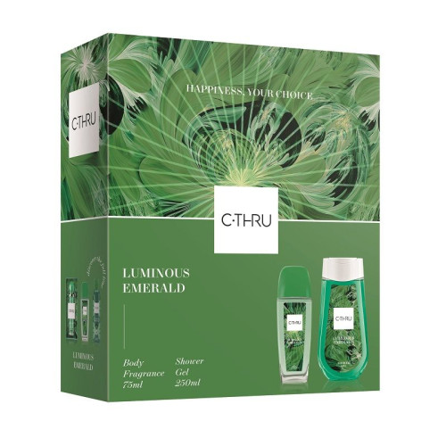 C-THRU Luminous Emerald Promo Set for Women Perfume Spray for Body and Shower Gel