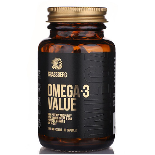 Grassberg Omega-3 Value 1000 mg 30 Softgel Capsules