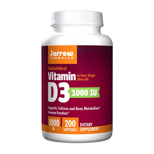 Jarrow Formulas Vitamin D3 1000 i.u. 200 Softgel Capsules