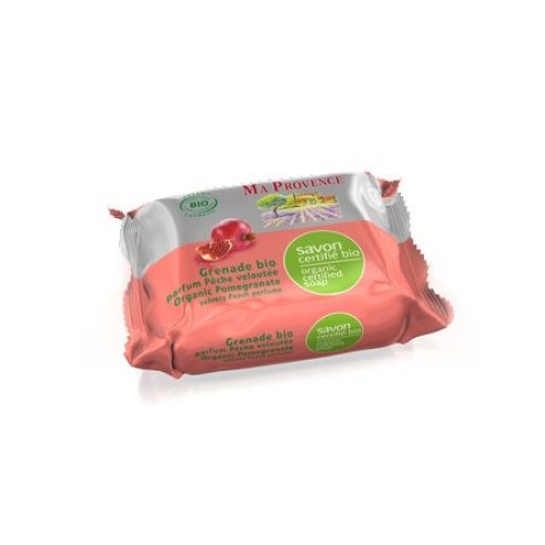 Ma Provence Organic Soap with Pomegranate and Peach 2.65 oz (75 g)