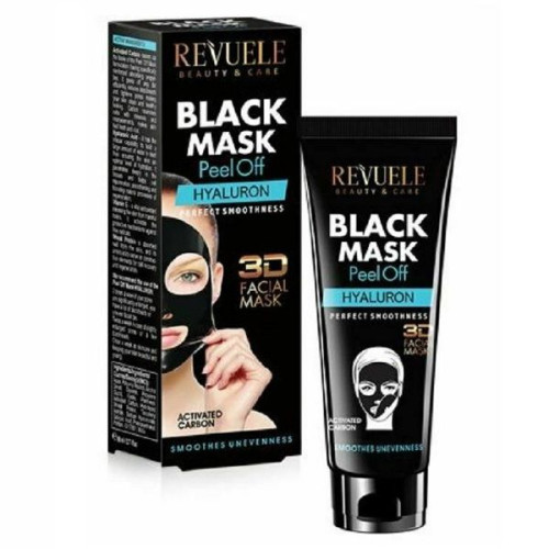 Revuele Hyaluron 3D Black Peeling Face Mask with Activated Charcoal and Hyaluronic Acid 2.71 fl oz (80 ml)