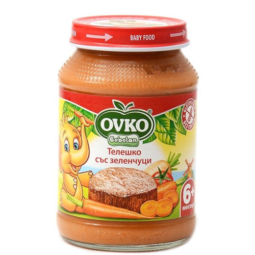 Ovko Beef Puree with Vegetables for Children 6+ Months 6.7 oz (190 g) - 7141