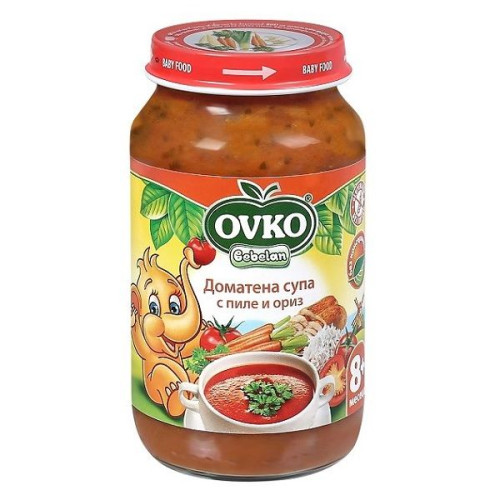 Ovko Tomato Soup with Chicken and Rice for Children 8+ Months 7.76 oz (220 g) - 5596