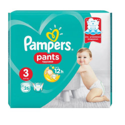 Pampers Pants 3 Diapers for Babies and Children 13.2-24.3 lb (6-11 kg) 26 pcs