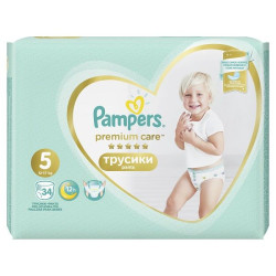 Pampers Premium Care Pants 5 Diapers Pants for Children 26.5-37.5 lb (12-17 kg) 34 pcs